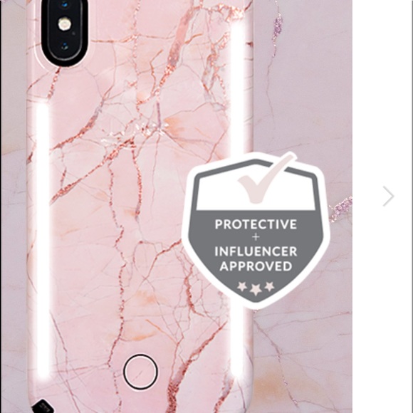 LuMee Duo Selfie Glitter Marble Pink IPhone Case - Picture 4 of 12